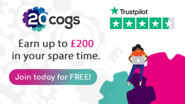 £5 Welcome Bonus at 20Cogs