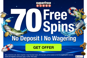 70 Free Spins NO Deposit & No Wagering