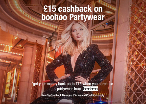£15 cashback on Boohoo Partywear
